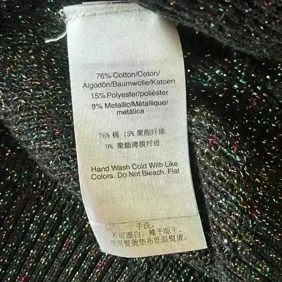 DKNY Multi-Color Shimmer Ruffle Sleeve Sweater - Picture 5 of 10